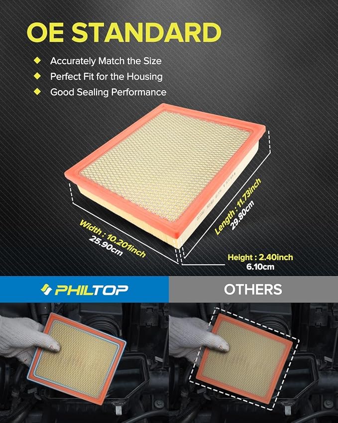 PHILTOP Engine Air Filter CA11895 Replacement - Image 3
