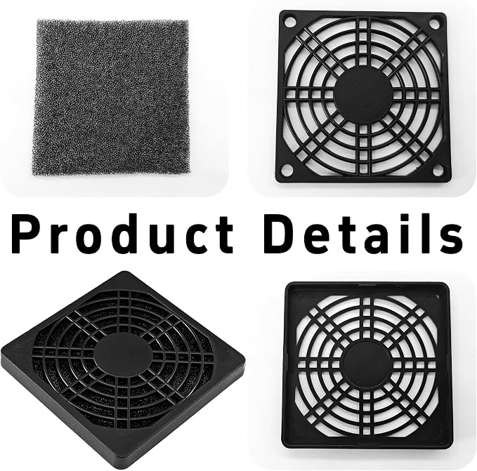 6Pcs 80mm Cooling Fan Filter, Plastic Dustproof Mesh Cover - Image 4