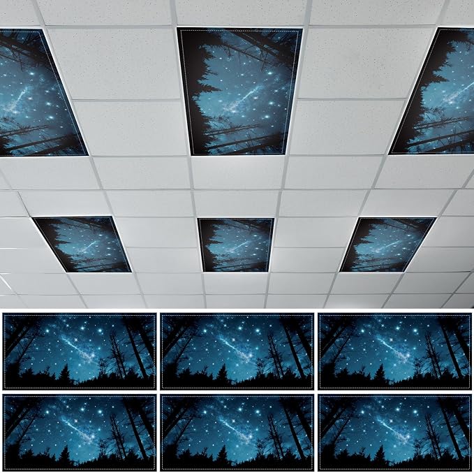 6PCS Fluorescent Light Cover, 4x2 Feet Magnetic Light Cover Fluorescent Lights by QOUBAI