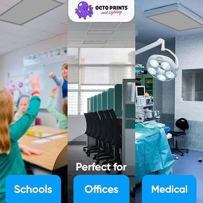 Fluorescent Light Covers for Ceiling Lights Classroom, Neutral Gray Magnetic - Image 5