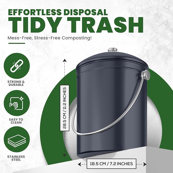 Utopia Kitchen Compost Bin for Kitchen Countertop, 1.3 Gallon Compost Bucket - Image 3