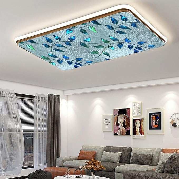 2 Pack Fluorescent Light Covers 4 X 2 Feet Blue Leaves Magnetic Light Cover - Image 6