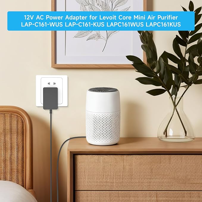 12V 2A AC Power Adapter for Levoit Core Mini Air Purifier | Compatible - Image 3