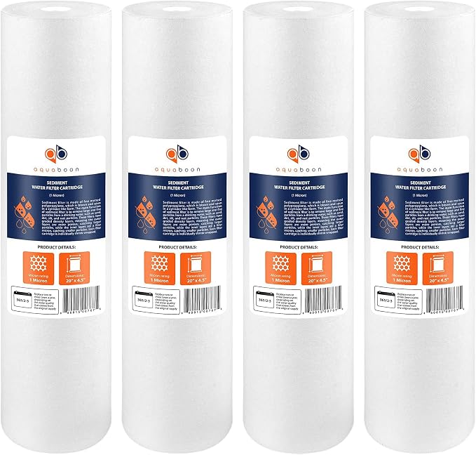 Aquaboon 1 Micron 20 x 4.5 Sediment Water Filter Replacement Cartridge | Whole by Aquaboon