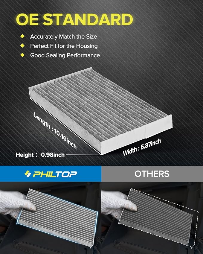 PHILTOP HEPA Cabin Air Filter w/Activated Carbon, Compatible - Image 7