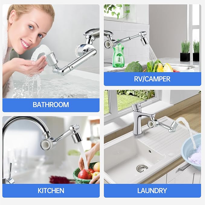YYKBZ 1440° Rotating Sink Water Filter Faucet Extender Aerator, 2 Mode Swivel - Image 7