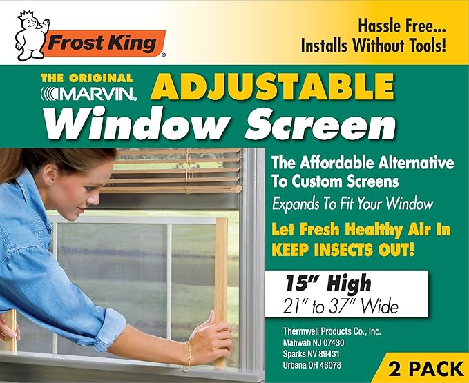 Frost King 2AWS1537 WB Marvin Adjustable Window Screen, 15in High x Fits - Image 2