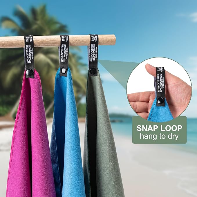 Camping Towel,2 Pack Microfiber Travel Sports Towel,Quick Dry-Super Absorbent-Ultra Compact-Ultra Soft- Lightweight.Suitable for Gym,Yoga,Trip,Beach, Shower, Backpacking,Pool(Purple)