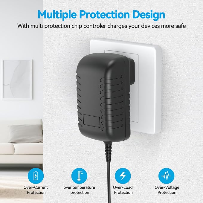 12V AC/DC Adapter Compatible - Image 2