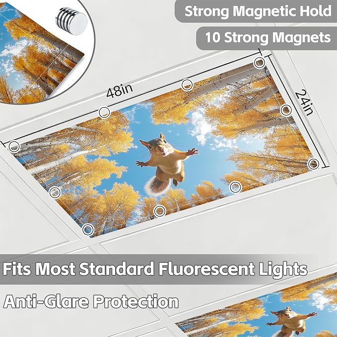 4 Pack 2x4 FT Magnetic Fluorescent Light Covers, Ceiling Light Filters - Image 2