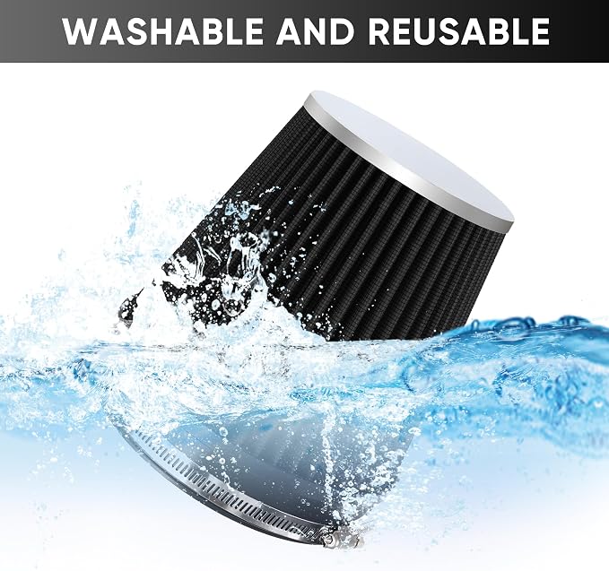 6" 152mm Cold Air Intake Filter Clamp-On Replacement High Flow Inlet Air Filter - Image 5