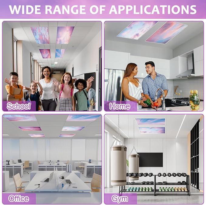 QOUBAI 6PCS Fluorescent Light Covers, 4x2 Feet Magnetic Light Cover Fluorescent - Image 5
