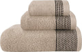 Belizzi Home Ultra Soft 3 Pack Cotton Towel Set, Contains a Bath Towel 28x55 inch, a Hand Towel 16x24 inch & a Wash Coth 12x12 inch, Ideal Everyday use, Compact & Lightweight -Tan