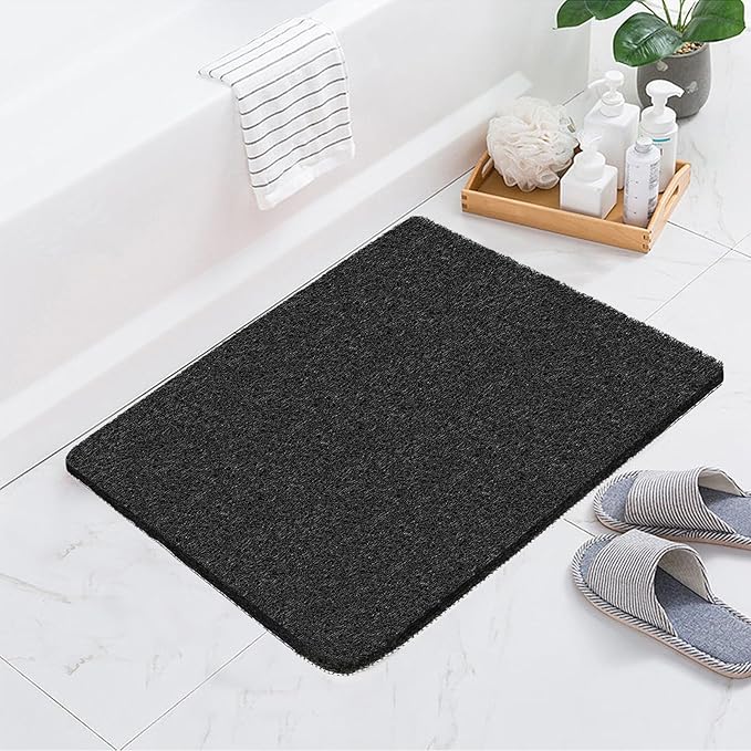 Joyhalo Shower Mats for Showers Anti Slip for Elderly, 24'' x 24'' Non Slip Bath Mat for Inside Shower, Bath Tub Mats for Bathroom Non Slip for Shower, PVC Loofah Bathroom Mats, Black