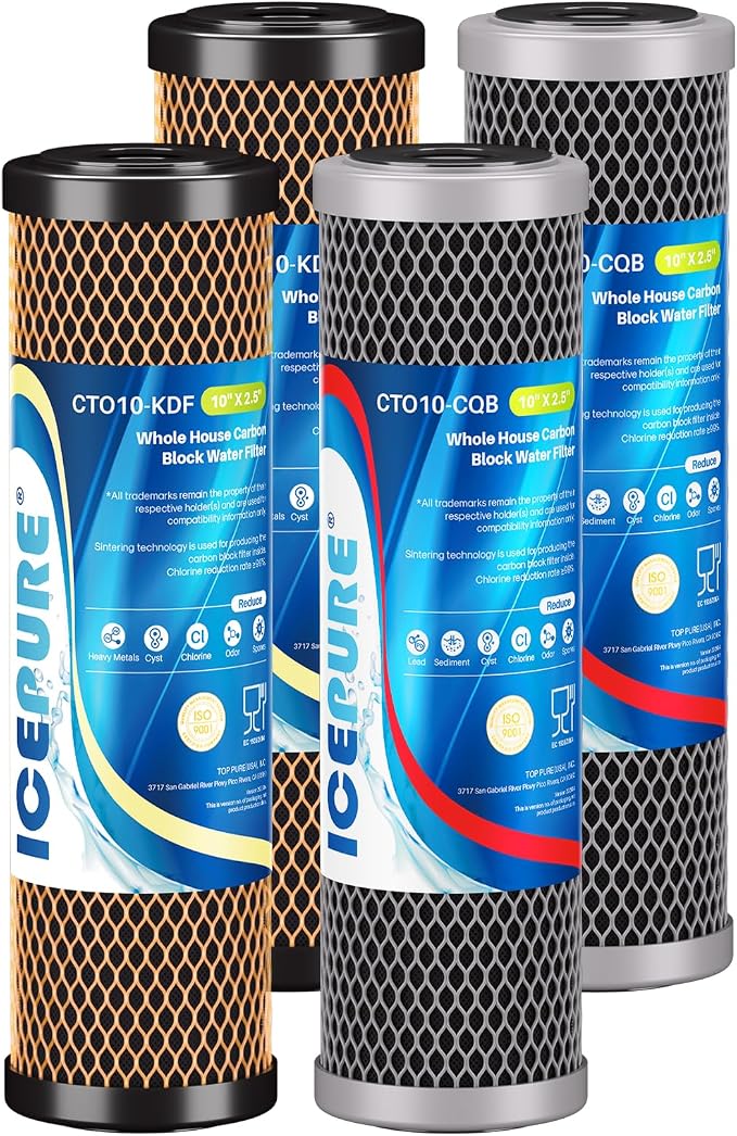 ICEPURE 2.5" x 10" Whole House Water Filter Combo Kit, KDF Filter Cartridge and by ICEPURE