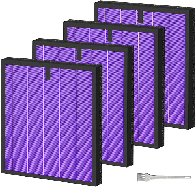 4 Pack HY4866 Air Purifier Replacement Filter by Cleangela