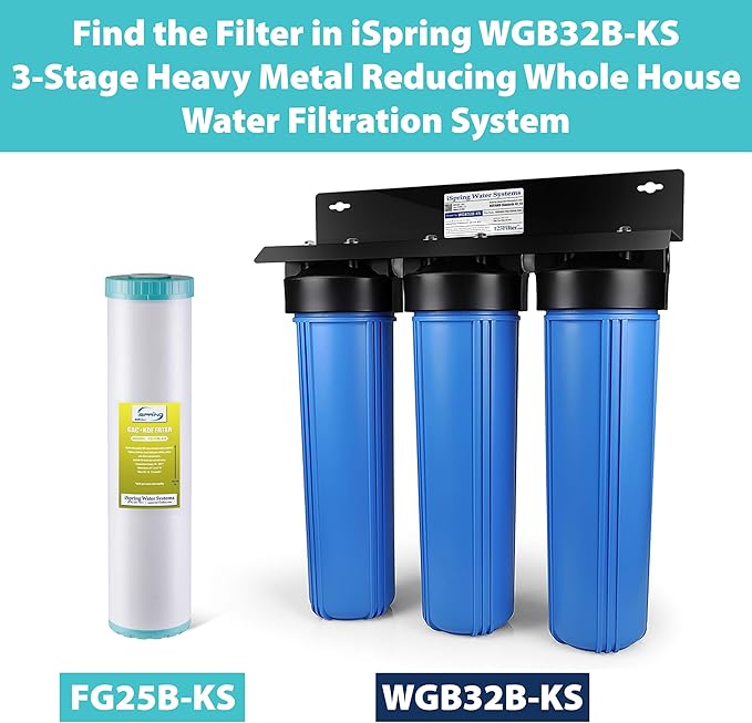 iSpring FG25B-KS High Capacity Heavy Metal Reducing GAC and KDF Whole House - Image 3