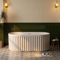 67"Acrylic Freestanding Bathtub, Modern Soaking Tub with Matte Drain and Overflow, Ergonomic Deep Design, Double-Walled Insulation, CUPC Certified, Easy Clean, Slip-Resistant