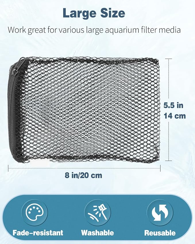 Pawfly 8 Pcs Aquarium Filter Media Bags, Fish Tank Coarse Mesh Bag - Image 3