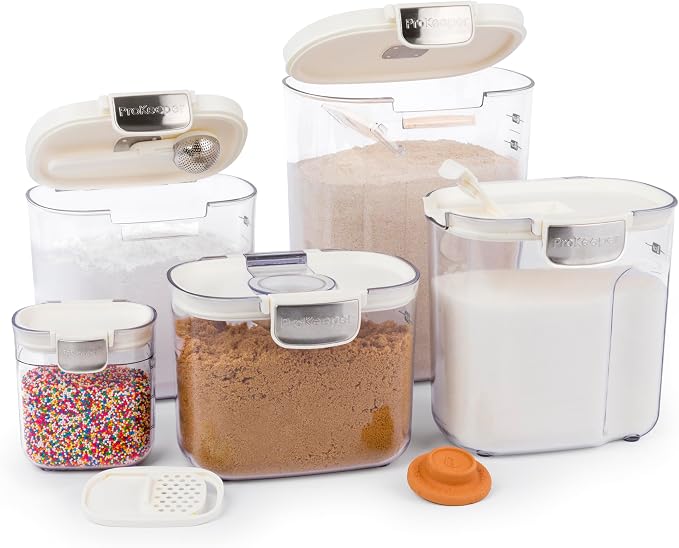 ProKeeper+ Airtight Food Storage Container Set – Clear Plastic Flour and Sugar - Image 2