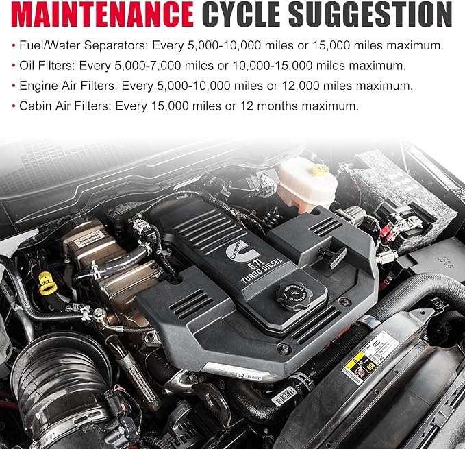 6.7L Cummins Fuel Filter Oil Filter Air Filter and Cabin Air Filter Kit - Image 6
