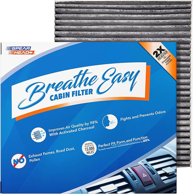 Spearhead Odor Defense Breathe Easy AC & Heater Cabin Filter | Fits 2015-2019 by SPEARHEAD