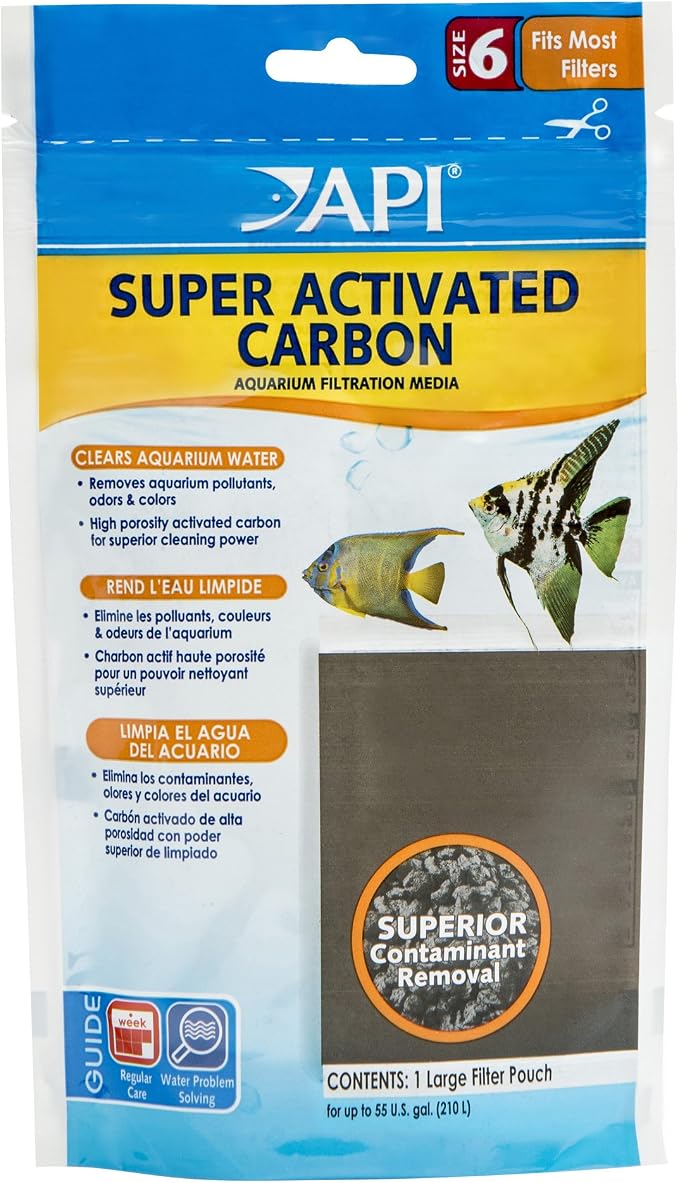API SUPER ACTIVATED CARBON Aquarium Canister Filter Filtration Pouch 1-Count by API