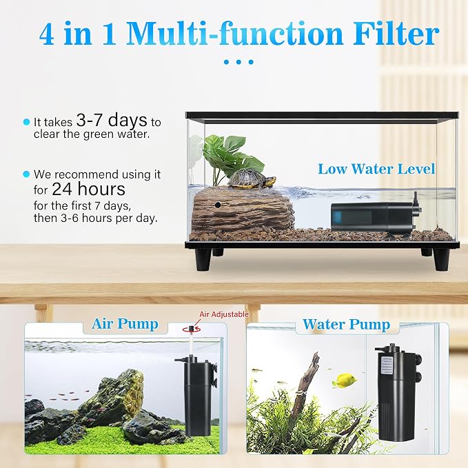 Aquarium U-V Filter for 10-40 gal, 132 GPH Swirl Turbo Design Submersible - Image 9
