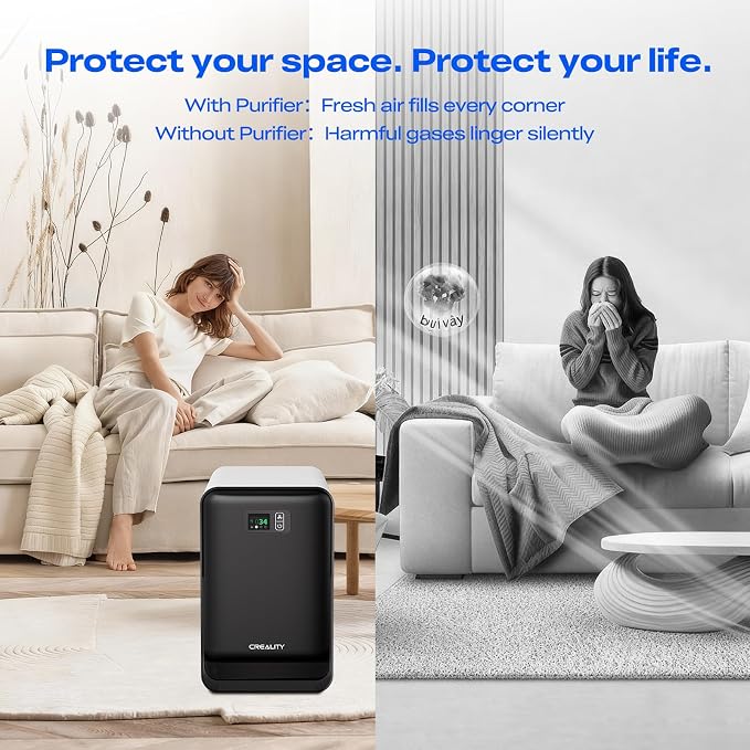 Creality 3D Printer Air Purifier, High-Dense Activated Carbon, 360°All-Round - Image 7