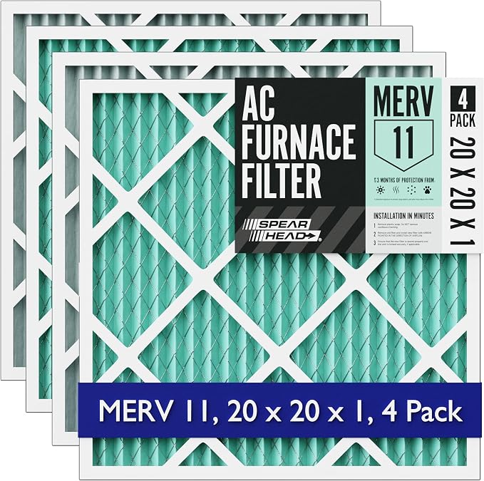 Spearhead MERV 11+ EPA-Registered Odor Defense HVAC AC Furnace Filter w/Rigid by SPEARHEAD