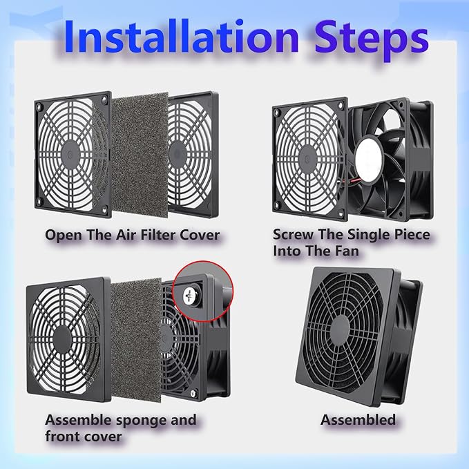 Dust Filter PC 120mm Cooling Fan Filter Dustproof Cover, 2 Pack PC Case Fan - Image 5