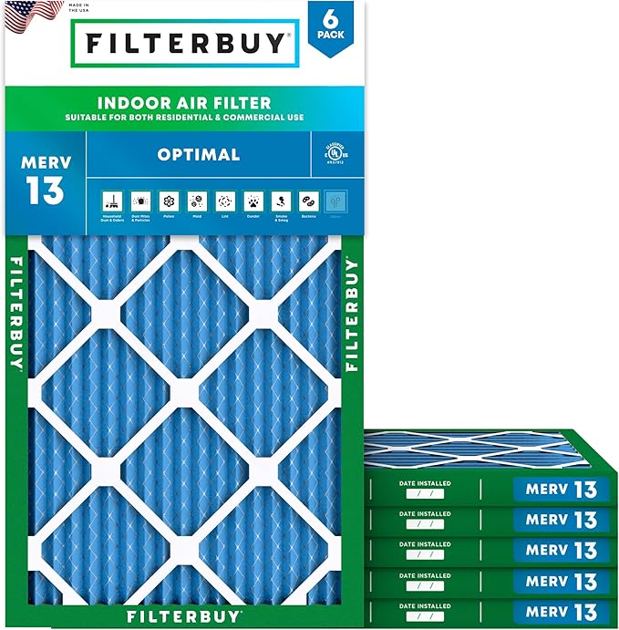 Filterbuy 18x36x1 Air Filter MERV 13 Optimal Smoke & Allergy Defense, by Filterbuy