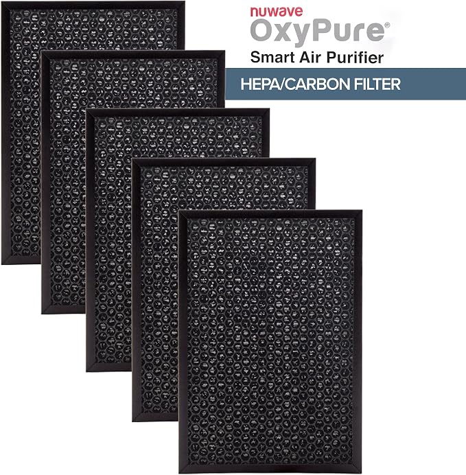 Nuwave OxyPure 5-Pack Genuine Replacement HEPA/Carbon Combo Filters, Removes - Image 5