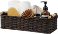 GRANNY SAYS Wicker Baskets for Shelves, Wicker Baskets for Storage, Waterproof Toilet Basket Tank Topper, Basket Organizer with Handle, Toilet Paper Basket for Back of Toilet, 14¼" x 6½" x 4¼", Brown