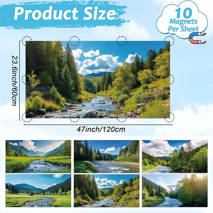 6 Pcs Landscape Scenery Fluorescent Light Covers - Image 2