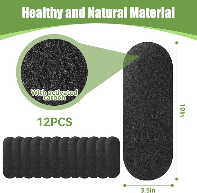 12 Pcs Ceiling Fan Filters for Blades, Activated Carbon Air Purifier Pads - Image 3