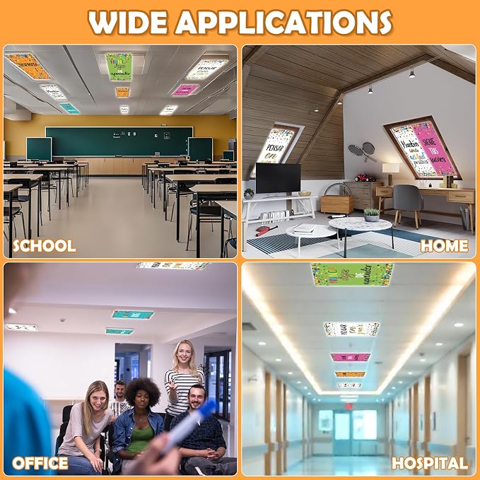 8Pcs Fluorescent Light Covers for Classroom Ceiling Lights, 4 x 2 Feet - Image 8