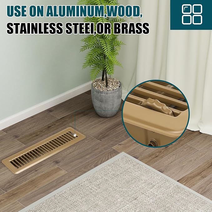 VOISEN Floor Register 2x12, 6 Pack Floor Vent Covers, Steel Adjustable Air - Image 8