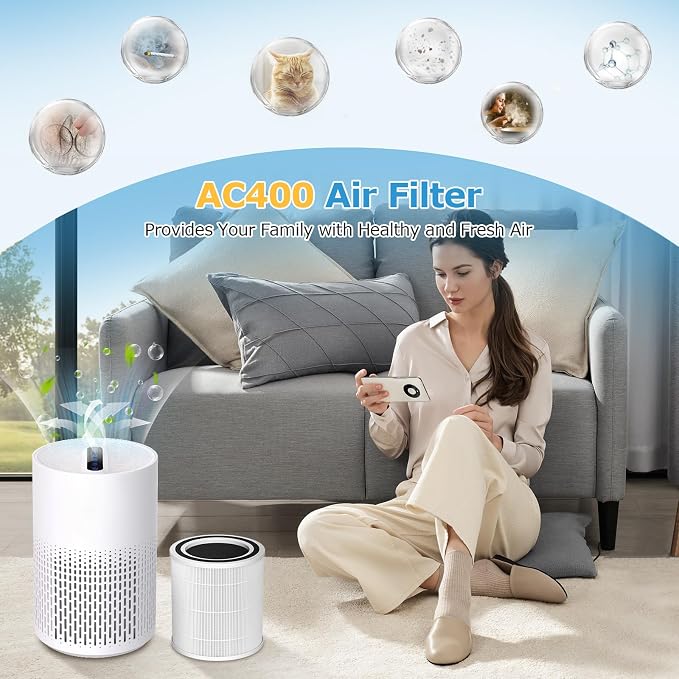2-Pack AC400 Air Purifiers Replacement Filter Compatible - Image 7