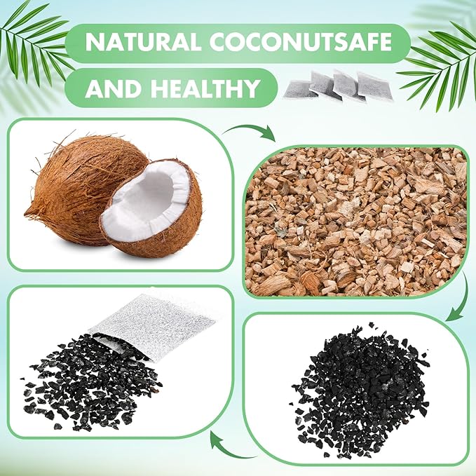 Lounsweer 100 Pcs Activated Charcoal Water Filter Coconut Shell Distiller - Image 4