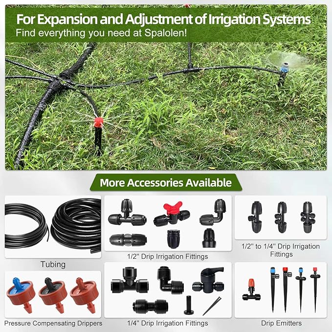 45 Pack Quick Connect 1/4" Drip Tubing Irrigation Fittings Kit Universal 1/4'' - Image 9