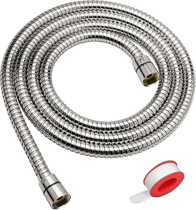 Shower Hose, 79 Inches Extra Long Stainless Steel Handheld Shower Head Hose with Brass Insert and Nut - Durable and Flexible(Brushed Nickel)