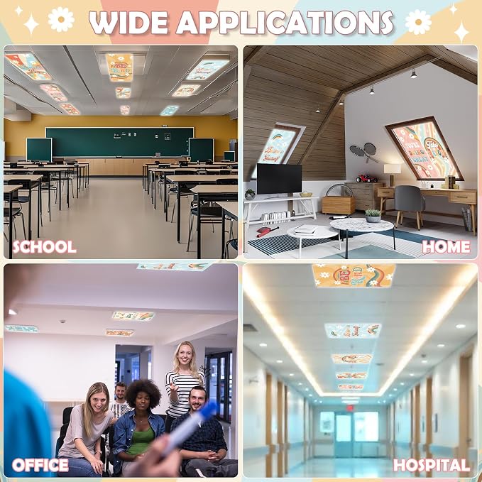 8Pcs Fluorescent Light Covers for Classroom Ceiling Lights, 4 x 2 Feet - Image 8