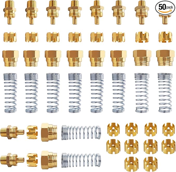 50PCS Brass DOT Air Brake Hose End Fitting Kit, Dazakoot J1402 Air Brake by HOME