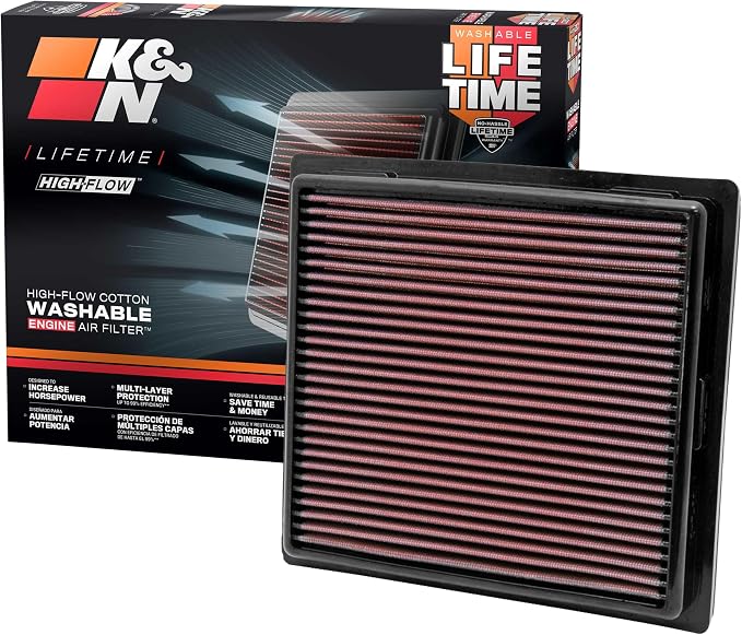 K&N High-Flow Original Lifetime Engine Air Filter: Increase Power: Premium by KNEngineeringInc