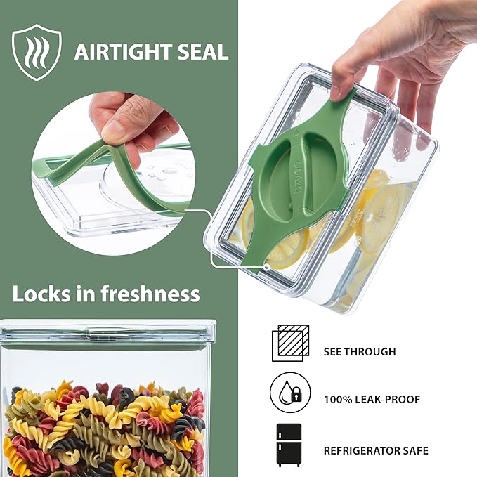 4-Pack Airtight Pantry Containers, 1.9 QT / 1.8 L Clear Food Storage Jars - Image 3