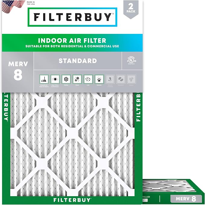 Filterbuy 24x28x1 Air Filter MERV 8 Essential Dust & Allergy Defense, by Filterbuy