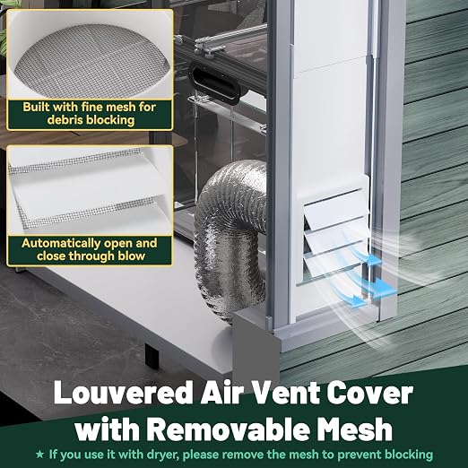Flehomo Window Vent Kit for 3" and 4" Diameter Hose, Include Vent Cover - Image 4