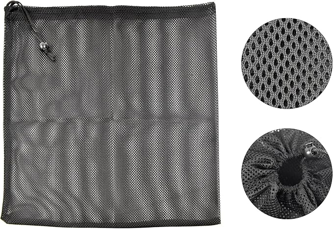CONQUERALL 2PCS Large Pond Filter Bag18.5x18.5inch Black Polyester Media Mesh - Image 3