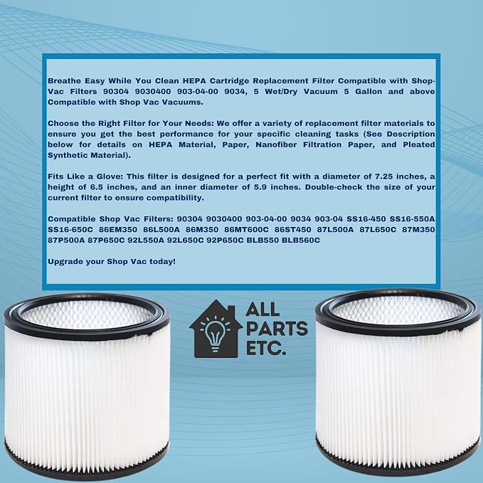 HEPA Cartridge Replacement Filter Compatible - Image 5